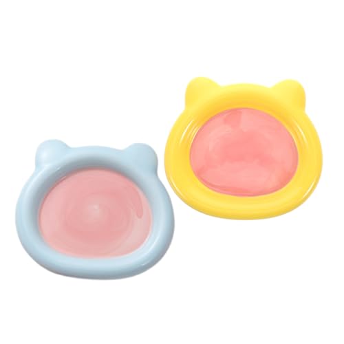 Warmhm 2 Stück Keramische Schalen gegen Whisker Fatigue Süße Futter und Wasserschalen für Katzen und Kleine Hunde Langlebig und Elegant für Fütterung zu Hause von Warmhm