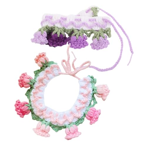 Warmhm 2 Stücke Verstellbarer Häkel- für und Hunde Gestrickter Blumen-glockenkragen mit Praktischem Sabberlatz Modisches Haustier-Accessoire für Fotoshootings und Festtage Warmhm 2 Stücke Verstellbarer Häkel- für und Hunde Gestrickter Blumen-glockenkragen mit Praktischem Sabberlatz Modisches Haustier-Accessoire für Fotoshootings und Festtage von Warmhm