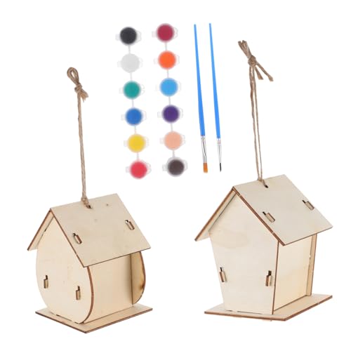 Warmhm 2Sätze DIY Vogelhaus Bausatz Für Teiliges Holz Bastelset Zum Kreatives Für Jungen Für DIY Kunsthandwerk Und Vogeldekoration von Warmhm