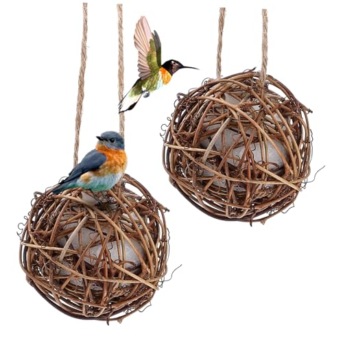 Warmhm 2Stücke DIY Papageien Nisthaus Aus Hängendes Vogelhaus Für Rustikales Außendekor Für Vogelliebhaber von Warmhm