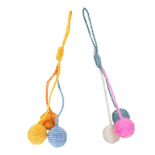 Warmhm 2Stücke Hängendes Sisal Katzenballspielzeug Interaktives Haustierspielzeug für Kleine Wohnungen Fördert Aktives Platzsparendes Design für Kätzchen und Katzen Warmhm 2Stücke Hängendes Sisal Katzenballspielzeug Interaktives Haustierspielzeug für Kleine Wohnungen Fördert Aktives Platzsparendes Design für Kätzchen und Katzen von Warmhm