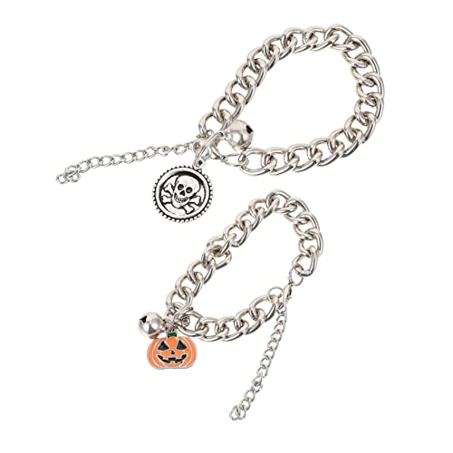 Warmhm 2Stücke Halloween Haustier Teiliges Mit Skelett Und Kürbis Design Für Einstellbar Und Langlebig Halloween Partys von Warmhm