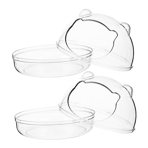 Warmhm 2Stücke Hamster Badewanne Hochtransparente Kunststoff Hamsterbadewannen Rutschfester Zubehör Für Chinchilla Und Kleintiere Für Tägliche von Warmhm