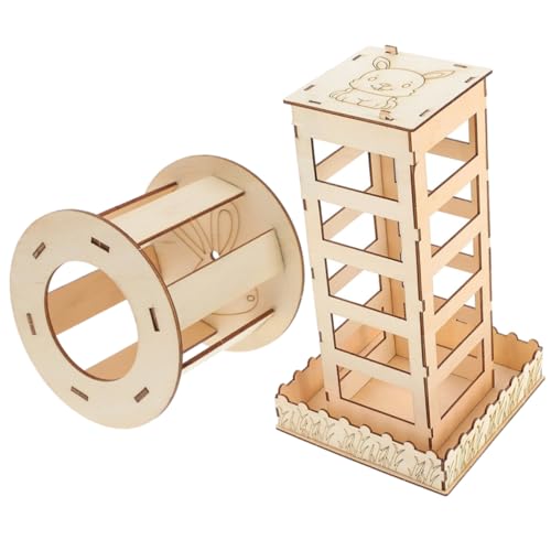 Warmhm 2Stücke Heu Rack aus Holz Heu Behälter für Kleine Wie Meerschweinchen und Chinchillas und Langlebig für Sauberes und Frisches Futter von Warmhm