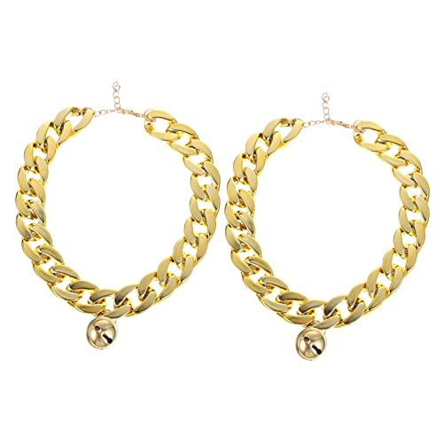 Warmhm 2Stücke Hundehalsdekor Goldene Kette mit Glocke Stilvolles für Kleine und Auszuziehen für Partys und Besondere Anlässe von Warmhm