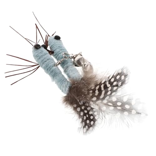 Warmhm 2stücke Katzen Spielzeuge Mit Teaser Refills Und Insekten-aufsatz Für Intensiven Spielspaß Sicher Und Langlebig Für Kätzchen von Warmhm