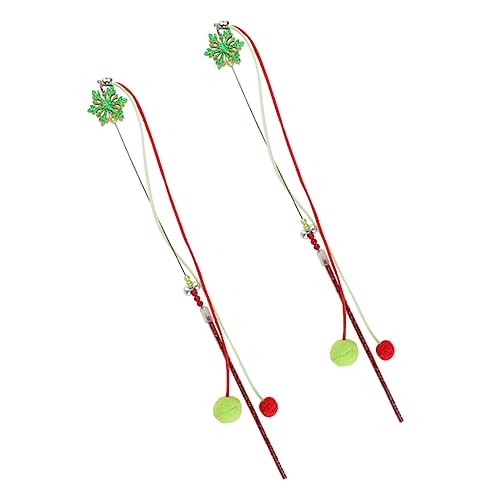 Warmhm 2Stücke Katzen Teaser Stick Weihnachtskatze Flirtenstock Mit Buntem Ball Anhänger Interaktives Katzenspielzeug Für Katzen Für Training Warmhm 2Stücke Katzen Teaser Stick Weihnachtskatze Flirtenstock Mit Buntem Ball Anhänger Interaktives Katzenspielzeug Für Katzen Für Training von Warmhm