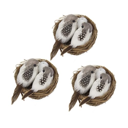 Warmhm 3 Sätze Simulierte Vogelnester Dekoration für Garten und Zuhause Vögel Nest Zubehör für Ostern Fotografie und von Warmhm