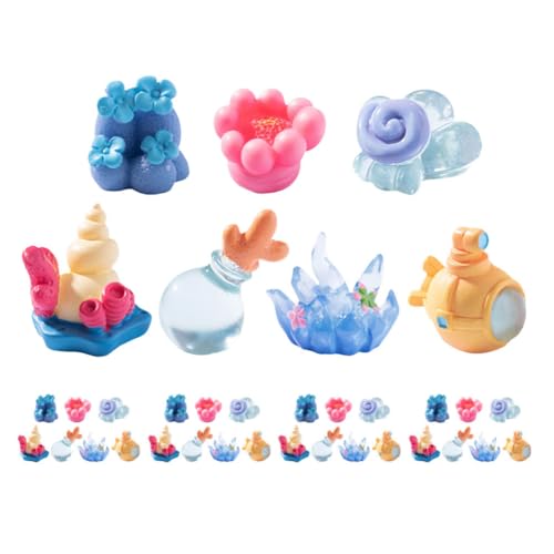 Warmhm 35 Stück Mini-Harz-Ozeanlandschaft Dekoratives Ornament Korallenfigur Fischtank-Dekorationen Kleine Aquarium-Dekoration Ornamente Miniatur-Fischtank-Zubehör Miniatur-Korallenfigur von Warmhm