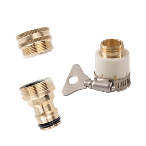 Warmhm 3Stück Universalstecker Schnellkupplung Set Hochdruckanschluss für Gartenschlauch Autowasserpistole zu Installieren Druckfest und Korrosionsbeständig Teiliges Zubehörset von Warmhm