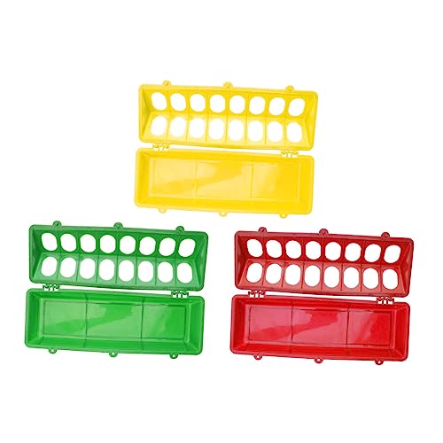 Warmhm 3Stücke Flip Chicken Feeder für Tauben und Wachteln Futternapf mit Mehrfachschlitzdesign Zufällig Sicher und Langlebig für Haustiere von Warmhm