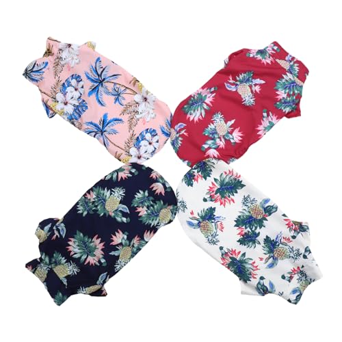Warmhm 4 Stück Hawaiian Hundehemd Atmungsaktive Sommerbekleidung für Hunde für Mittelgroße bis Große Hunde und Weinrot aus Bequemem Einfach Auszuziehen mit Tropischem Design Warmhm 4 Stück Hawaiian Hundehemd Atmungsaktive Sommerbekleidung für Hunde für Mittelgroße bis Große Hunde und Weinrot aus Bequemem Einfach Auszuziehen mit Tropischem Design von Warmhm