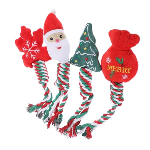 Warmhm 4 Stück Teiliges Weihnachts Kauspielzeug für Hunde Lustige Tragbare Molartoys aus Strapazierfähigem Material zur Zahnpflege und Beschäftigung für Ihren Hund Warmhm 4 Stück Teiliges Weihnachts Kauspielzeug für Hunde Lustige Tragbare Molartoys aus Strapazierfähigem Material zur Zahnpflege und Beschäftigung für Ihren Hund von Warmhm