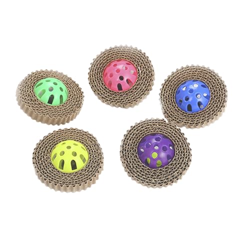 Warmhm 5Stücke Interaktives Katzenspielzeug Teiliges Kratzbrett Mit Glocken Material Fördert Und Gesundheit Für Neugierige Katzen Warmhm 5Stücke Interaktives Katzenspielzeug Teiliges Kratzbrett Mit Glocken Material Fördert Und Gesundheit Für Neugierige Katzen von Warmhm