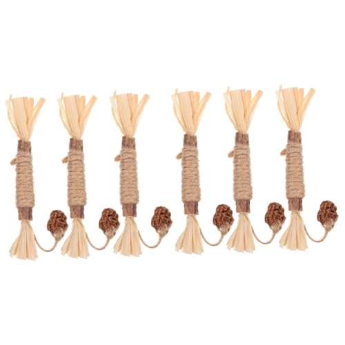Warmhm 2 Sets Kaustäbchen Für Katzen Vine Stick Kätzchenspielzeug Lustiges Spielen Im Innenbereich Für Katzen Und Kätzchen 3 Stück * 2 von Warmhm