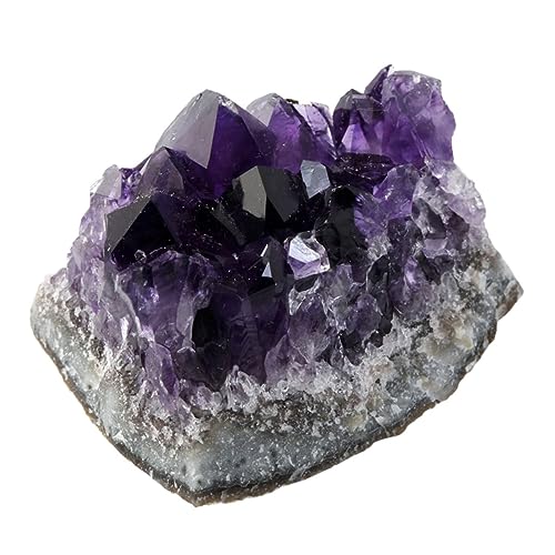 Warmhm Amethyst-Cluster Natürliche Geode Steine Für Schmuck Machen Balancierende Felsen Grober Lila Stein Druzy-geoden-Exemplar Kiesfelsen Stein Buchstützen Kristall Violett Achat Quarz von Warmhm