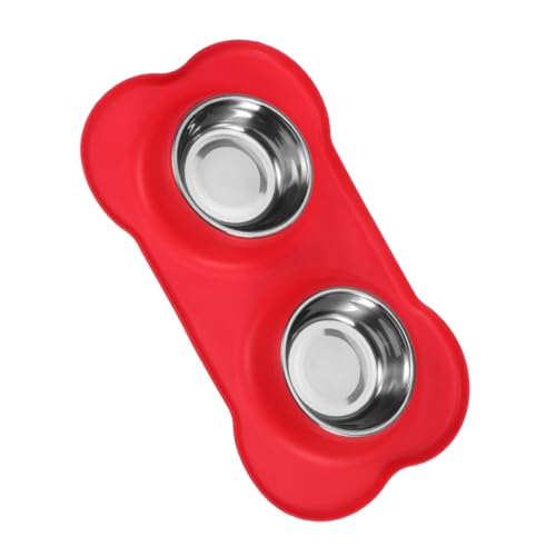 Warmhm Doppelter Futter und Wassernapf für Hunde mit Rutschfester Silikonmatte für Hunde Katzen Welpen und Haustiere Rot Warmhm Doppelter Futter und Wassernapf für Hunde mit Rutschfester Silikonmatte für Hunde Katzen Welpen und Haustiere Rot von Warmhm
