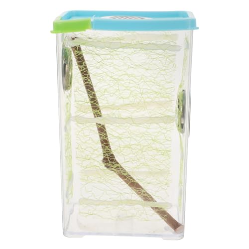 Warmhm Fütterungsbox Für Reptilien Und Stabheuschrecken, Transparenter Zuchtbehälter Für Springspinnen, Reptilienzuchtkoffer Mit Haushaltsgehege Für Kletterhaustiere von Warmhm