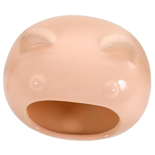 Warmhm Hamster Ceramic Hideout Small Animal Shelter for Hamsters Guinea Pigs and Hedgehogs Cute Cartoon Design for Play and Sleep von Warmhm