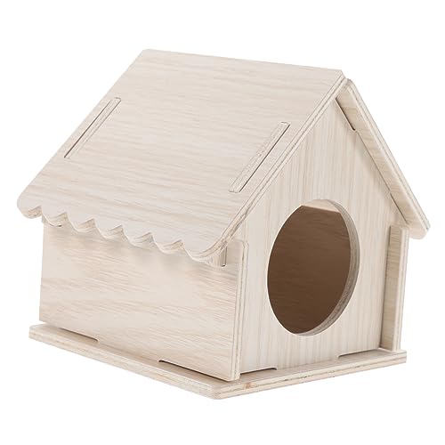 Warmhm Hamster Versteck Holzhaus Für Meerschweinchen Haustierhaus Aus Natürlichem Material Schlafen Und Entspannen Kreatives Nagerhaus Für Hamster Und Chinchillas von Warmhm