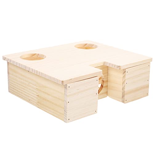 Warmhm Hamsterhaus aus Holz mit Versteckmöglichkeiten Kreatives Hamsterversteck mit DIY Design und Kleinem Labyrinth für Hamster und Kleintiere Sorgt für Spaß von Warmhm