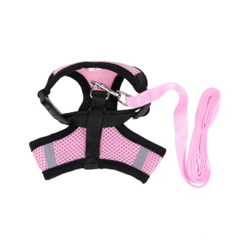 Warmhm Hundegeschirr Weste für Kleine Atmungsaktiv und Verstellbar Rosa für Welpen und Katzen Sicherer Brustgurt für Täglichen Gebrauch Komfortabel und Gesund von Warmhm