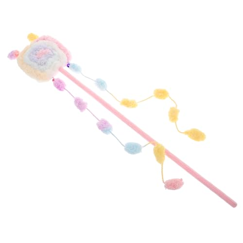 Warmhm Interaktives Katzenspielzeug Katzen Teaser Stab Macaron Leichtes Plüschspielzeug für Kätzchen Multifunktionales Beißen Kratzen für Drinnen von Warmhm