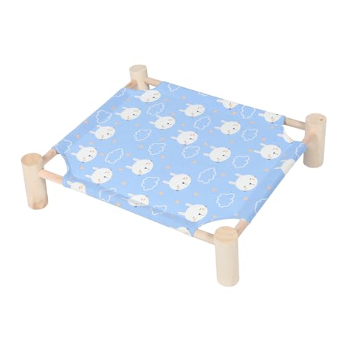 Warmhm Katzenbett für Jahreszeiten Abnehmbares Waschbares Hängematten Katzenbett für Drinnen und Draußen Erhöhte Liegefläche für Katzen Blaues Design mit Kleinem Hasenmotiv Warmhm Katzenbett für Jahreszeiten Abnehmbares Waschbares Hängematten Katzenbett für Drinnen und Draußen Erhöhte Liegefläche für Katzen Blaues Design mit Kleinem Hasenmotiv von Warmhm