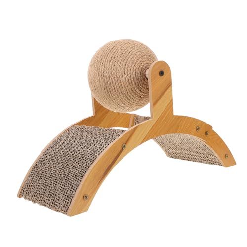Warmhm Katzenkratzspielzeug Interaktiver Kratzball mit Vertikalem Sisal Kletterrahmen und Kratzbrett für Katzen Platzsparendes Design für Kleine Räume für Wohnung und Zuhause von Warmhm