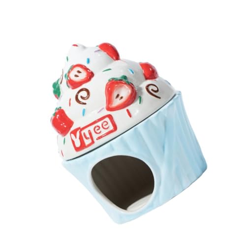 Warmhm Keramiknest für Hamster Entzückendes Cartoonförmiges Hamsterhaus Erdbeereis Design Großes Sicheres und Langlebiges für Kleine Haustiere zur Dekoration Warmhm Keramiknest für Hamster Entzückendes Cartoonförmiges Hamsterhaus Erdbeereis Design Großes Sicheres und Langlebiges für Kleine Haustiere zur Dekoration von Warmhm