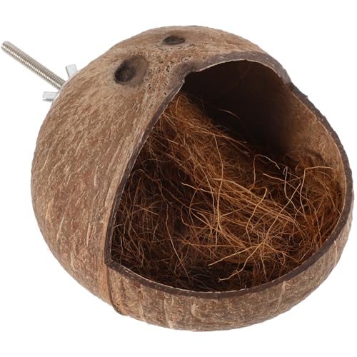 Warmhm Kokosnussschalen Vogelhaus Für Nistplatz Für Papageien Und Wellensittiche Langlebig Und Sicher Zu Montieren Für Käfige Und Fördert Aktivität von Warmhm