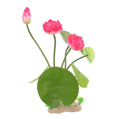 Warmhm Künstliche Aquarium Lotusblume Naturnahe Fischbecken Pflanze Langlebige Plastikpflanze für Aquarien Dekoration Natürlicher Look Ungiftig für Wasserlebewesen für Aquarium Gestaltung von Warmhm