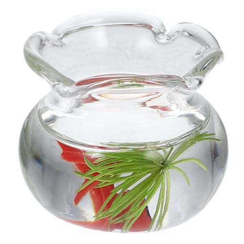 Warmhm Mikro-landschaftsglas-Aquarium Mini Kleiner Fischtank Panzer Dekorationen Für Aquarien Led Aquarium Aquarium Mit Fischmodell Küchentisch Mittelstücke Harz Rot von Warmhm