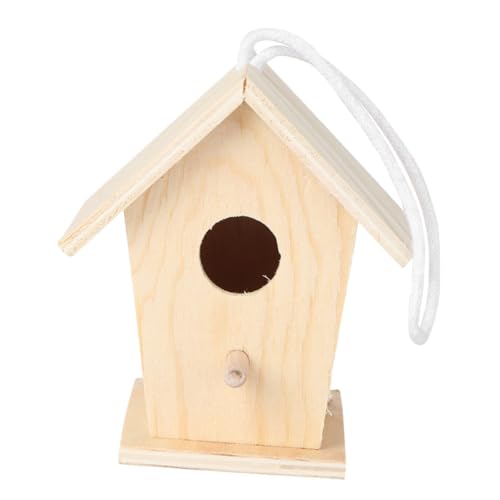 Warmhm Mini DIY Vogelhaus Aus Holz Für Handbemaltes Bausatz Mit Jute Seil Für Kreative Bastelprojekte Zur Dekoration Von Garten von Warmhm