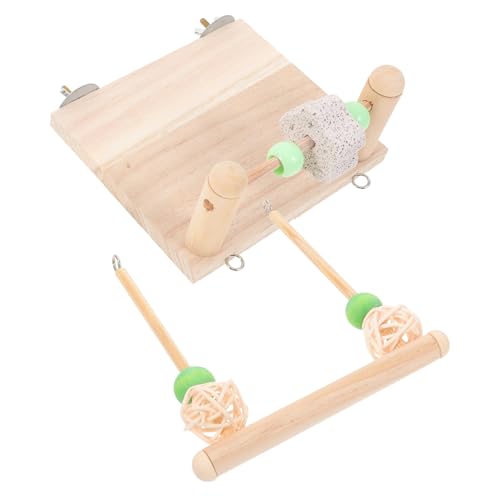 Warmhm Holz Vogel Spielständer Für Papagei Sittich Mit Schaukel Spielzeug Zum Anlocken Für Haustier Vögel Zum Spielen Und Beschäftigen von Warmhm