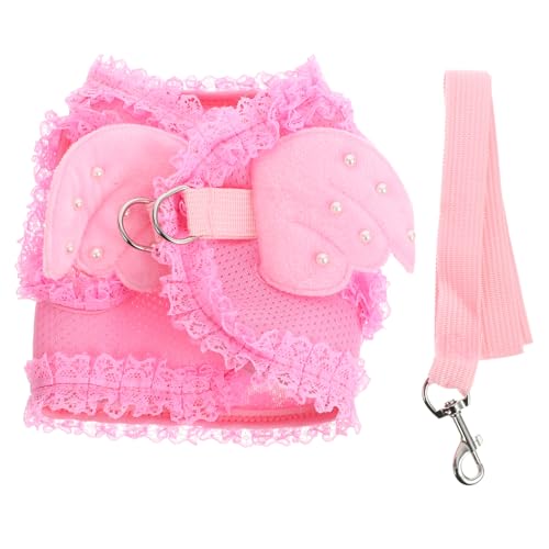Warmhm Pet Harness Atmungsaktive Katzenweste mit Design Rosa S Strapazierfähiges Material Leichte und Bequeme Trageweise für Haustiere Zufällige Farbe von Warmhm