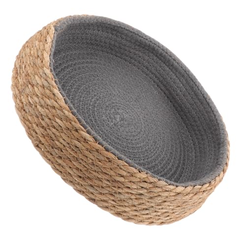 Warmhm Pet Schlafbett für Katzen und Form aus Rattan Atmungsaktive und Langlebige Haustiermatte Warmes und Bequemes Nest für Kleine Tiefer Grauton Warmhm Pet Schlafbett für Katzen und Form aus Rattan Atmungsaktive und Langlebige Haustiermatte Warmes und Bequemes Nest für Kleine Tiefer Grauton von Warmhm
