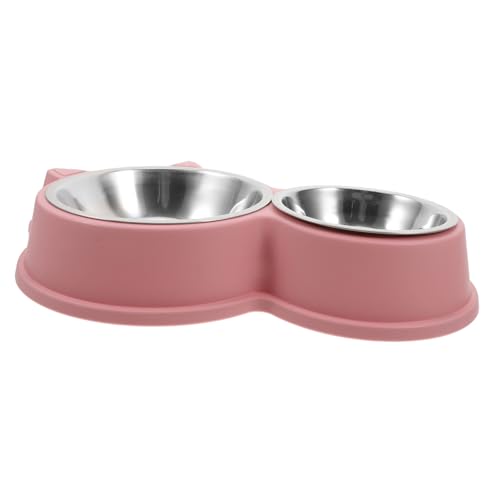 Warmhm Pets Raised Double Dish Feeder Futter- Und Wassernäpfe, Tierfutter, Wasser Für Futterspender, Hunde, Katzen, Kaninchen Und Haustiere, Rosa von Warmhm