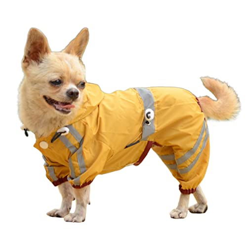 Warmhm Regenmantel Für Kleine Regenjacke Reflektierenden Streifen Leichte Regenkleidung Für Welpen Gelb Warmhm Regenmantel Für Kleine Regenjacke Reflektierenden Streifen Leichte Regenkleidung Für Welpen Gelb von Warmhm