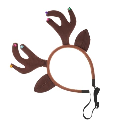Warmhm Rentier Geweih Haustier Stirnband für Weihnachten Verstellbares und Sicheres Kopfaccessoire für Hunde und Katzen Festtagsbekleidung von Warmhm