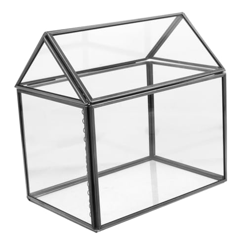 Warmhm Terrarium Hausform Pflanzgefäß Geometrische Tischdekoration mit Deckel Indoor Gewächshaus für Dauerhafte Blumen und Sukkulenten Klare für DIY Moos Garten und Büro Warmhm Terrarium Hausform Pflanzgefäß Geometrische Tischdekoration mit Deckel Indoor Gewächshaus für Dauerhafte Blumen und Sukkulenten Klare für DIY Moos Garten und Büro von Warmhm