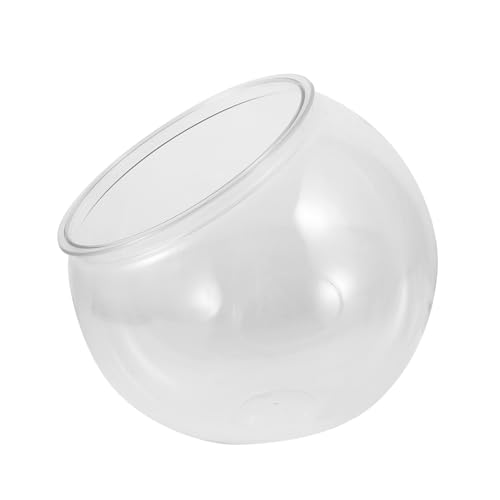 Warmhm Transparente Runde Fischschale Für Kleine Fische Und Wasserpflanzen. Kunststoff-Aquarium Für Den Schreibtisch, Ideal Für Betta-Fische Und Hydrokultur-Terrarium von Warmhm