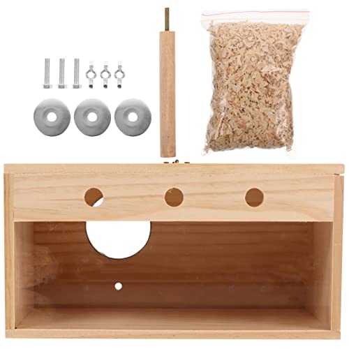 Warmhm Vogelhaus Nistkasten aus Holz für Sittiche Papageien und Wellensittiche Transparentes Design für Einfache Sichtbarkeit und Pflege für Zucht und Inkubation von Warmhm