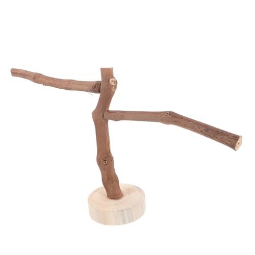 Warmhm Vogelstand mit Natürlichem für Papageien und Wellensittiche mit Zwei Querästen Kletterspielzeug zur Krallenpflege und Aktivitätssteigerung für Vögel von Warmhm
