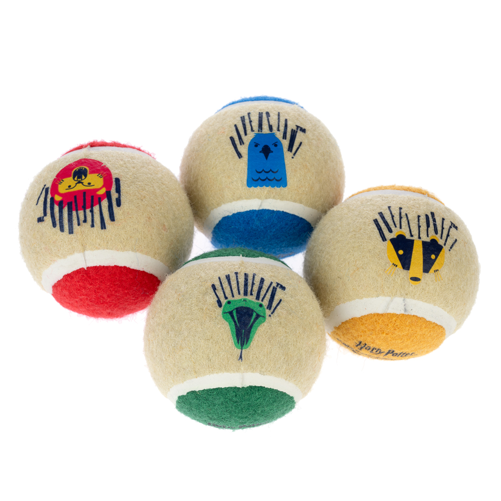 Harry Potter Tennisball-Set Hogwarts - 4 Stück (je Ø 6,3 cm) von Warner Bros