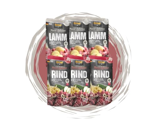 Belcando Frischebeutel Nassfutter | Multi Bundle, Sparpaket | Verschiedene Sorten | 6x125g (125g, 3X Lamm, 3X Rind) von Warnick´s Tierfutterservice