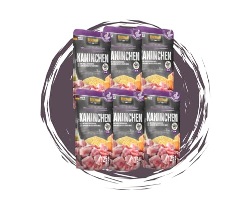 Belcando Frischebeutel Nassfutter | Multi Bundle, Sparpaket | Verschiedene Sorten | 6x125g (125g, 6X Kaninchen) von Warnick´s Tierfutterservice