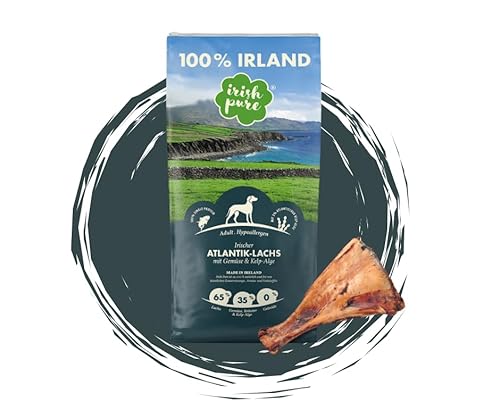 Irish Pure Adult | Atlantik Lachs 12kg + Rinderschulterblatt | Sparpaket | Trockenfutter und Leckerli Mix von Warnick´s Tierfutterservice