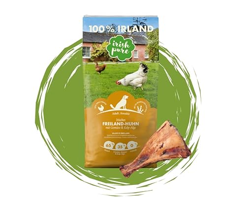 Irish Pure Adult | Freiland Huhn 12kg + Rinderschulterblatt | Sparpaket | Trockenfutter und Leckerli Mix von Warnick´s Tierfutterservice