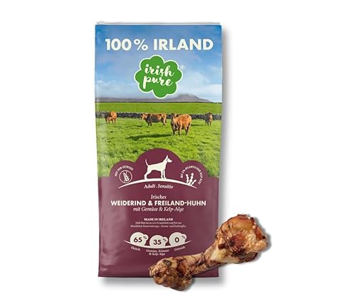 Irish Pure Adult | Weiderind & Freiland Huhn 12kg + Power Bone | Sparpaket | Bundle von Warnick´s Tierfutterservice
